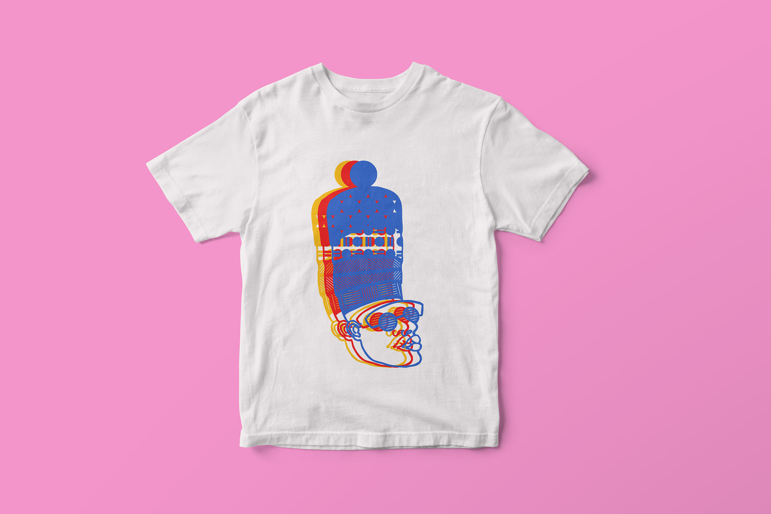 White t-shirt with graphic illustration of black man wearing african hat by dorcascreates