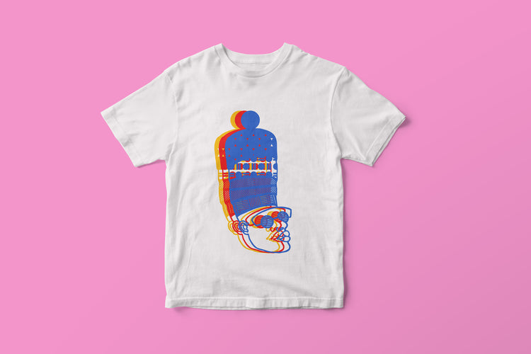 White t-shirt with graphic illustration of black man wearing african hat by dorcascreates