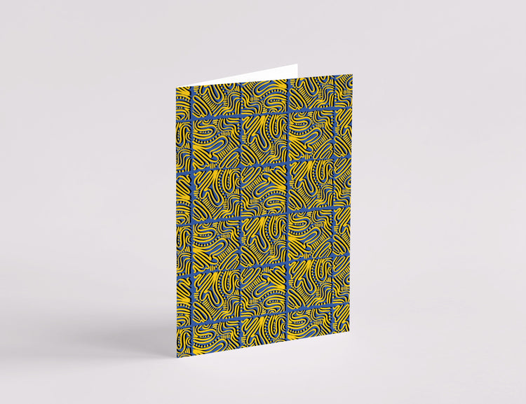Pathfinder Pattern Greeting Card - Yellow & Blue