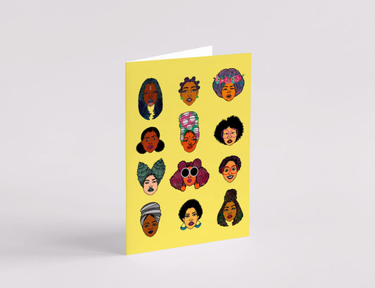 Black Hair Magic Greeting Card