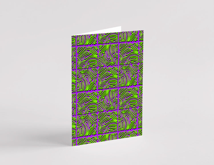 Pathfinder Pattern Greeting Card - Purple & Green