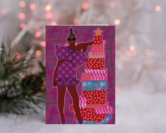 Party Dress Christmas Card