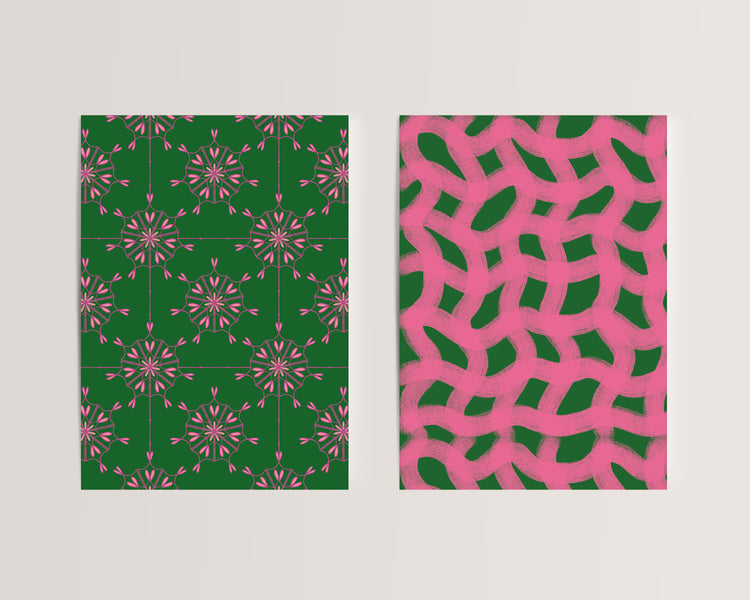 Festive Pattern Card Set - Set of 5 or 10 cards