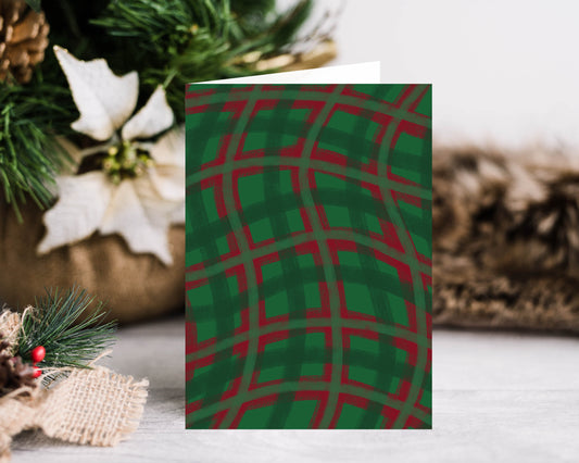 Plaid Pattern Christmas Card